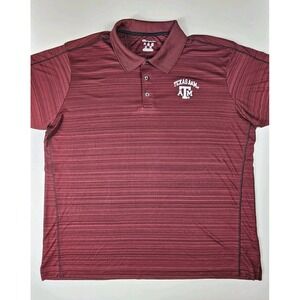 Champion Texas A&M Polo Men's 2XL Maroon Short Sleeve 1/4 Button Collared Logo